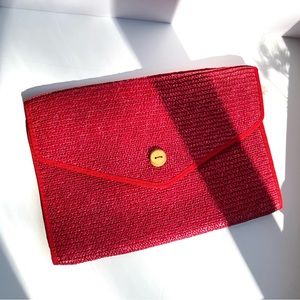 Vintage Oversized Straw Clutch